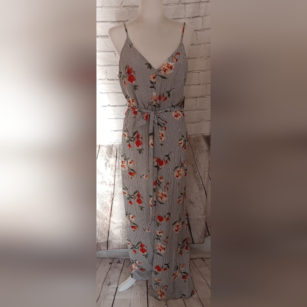 Floral Striped Jumpsuit